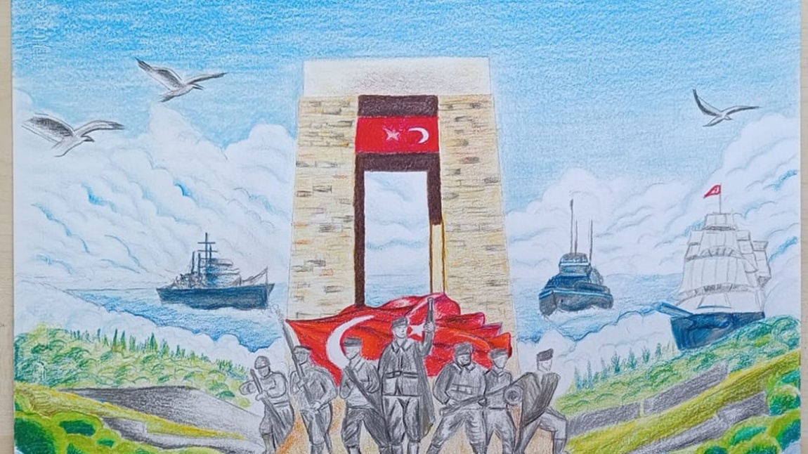 Öğrencimiz 18 Mart Çanakkale Şehitleri anma günü resim yarışmasında 1. Oldu